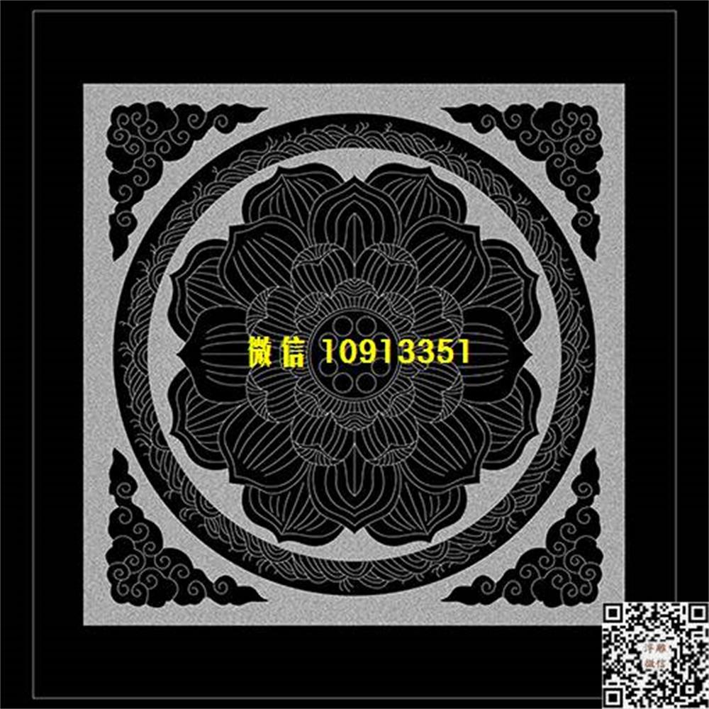 精雕图119洋花方形墓碑板精雕图线雕图线条图单线铣底图_电脑雕刻plt文泰矢量图精雕图浮雕图